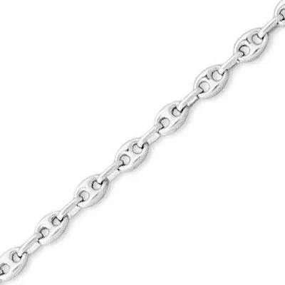 Bracelet Or Blanc Grains de cafÃ© 3.6mm x 18cm Ref. 24895