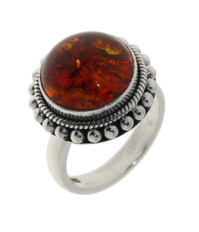 Bague Ambre Argent