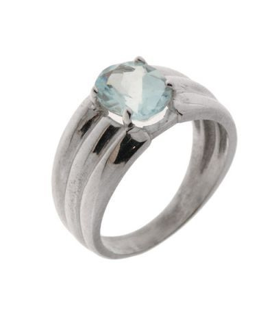 Bague Aigue Marine Or Blanc