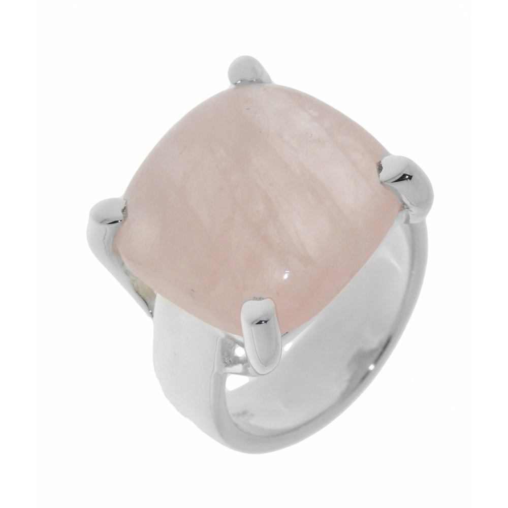 achat bijou Bague Argent Quartz Rose Coussin 16mm achat bijou Bague Argent Quartz Rose Coussin 16mm