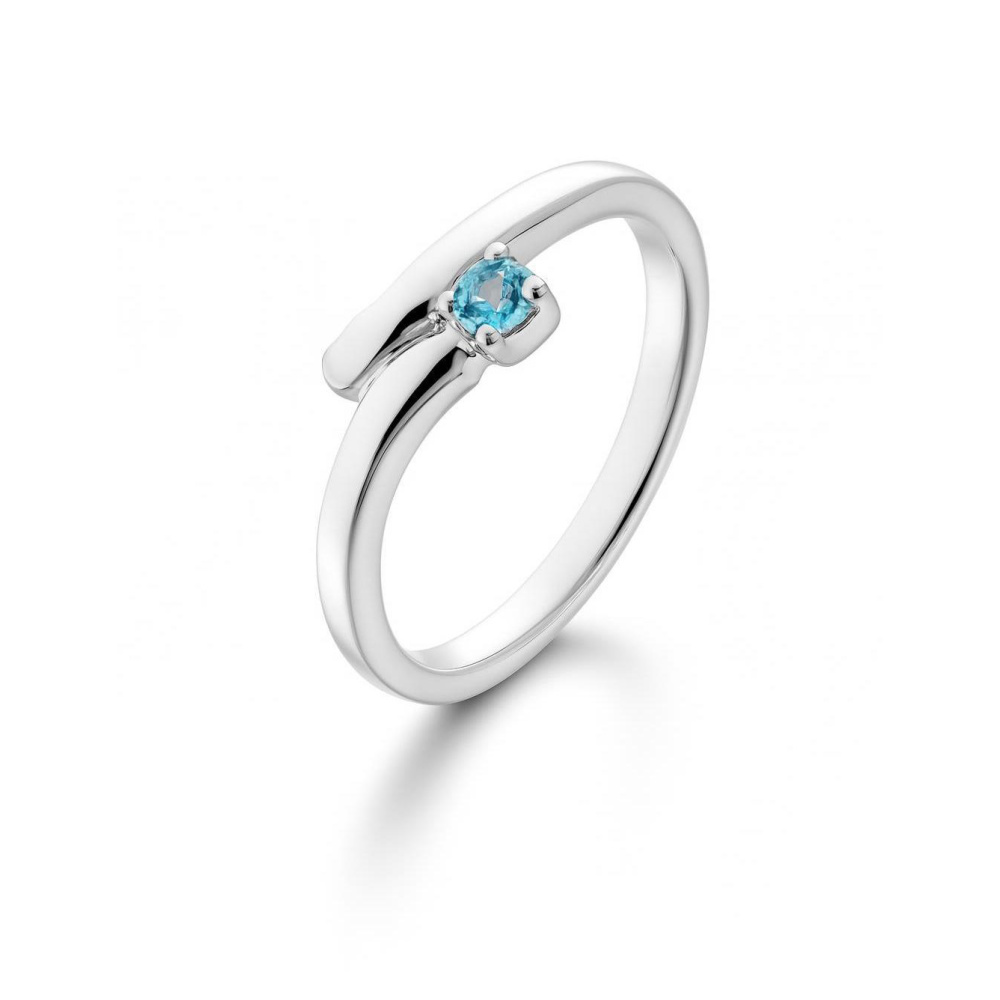 Bague Argent Topaze Bleue Trait�e