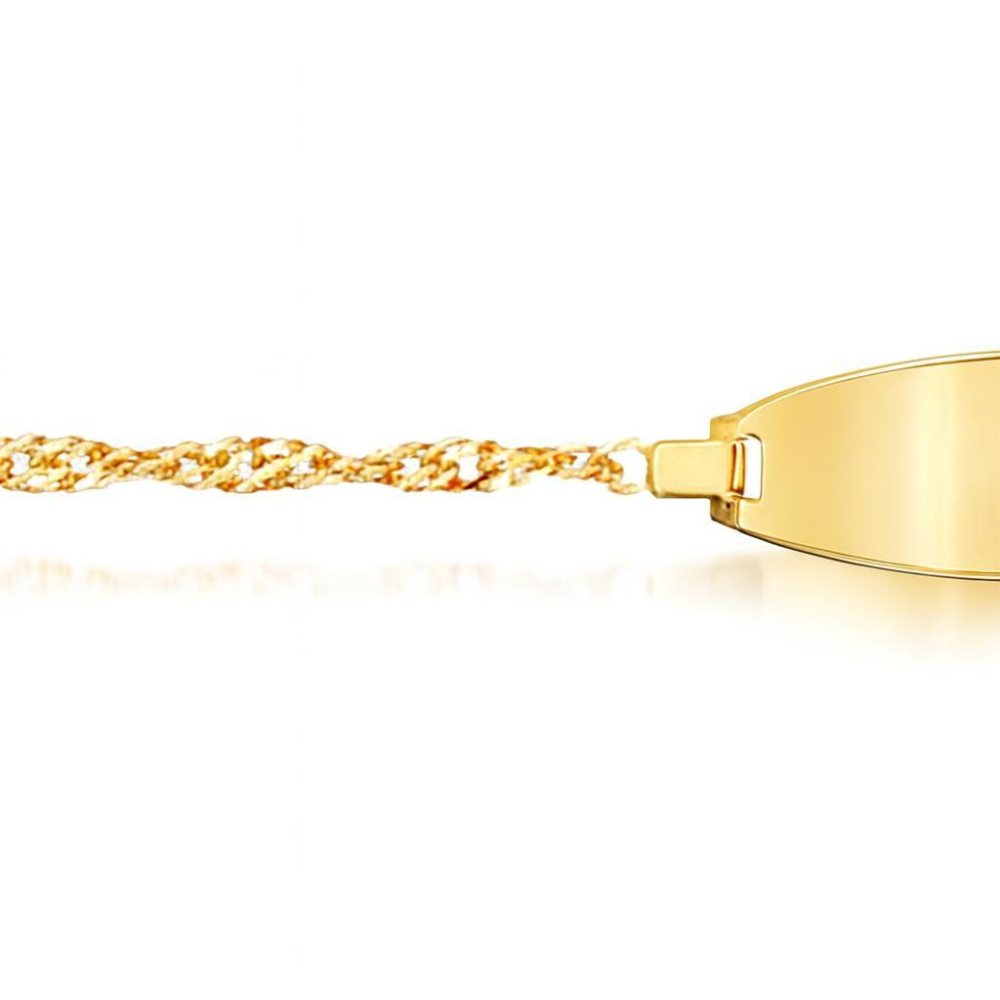 Gourmette b�b� Or maille singapour 1.8mm - 14cm