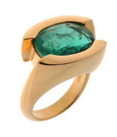 Bague Or Jaune Emeraude