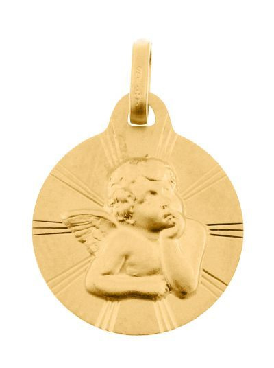 M�daille bapt�me Ange en Or Jaune 750