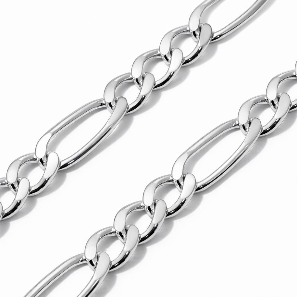 Chaine Argent maille Figaro - 6.2mm - 55cm