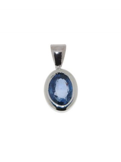 Pendentif Or Blanc Saphir
