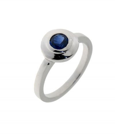 Bague Or Blanc Saphir