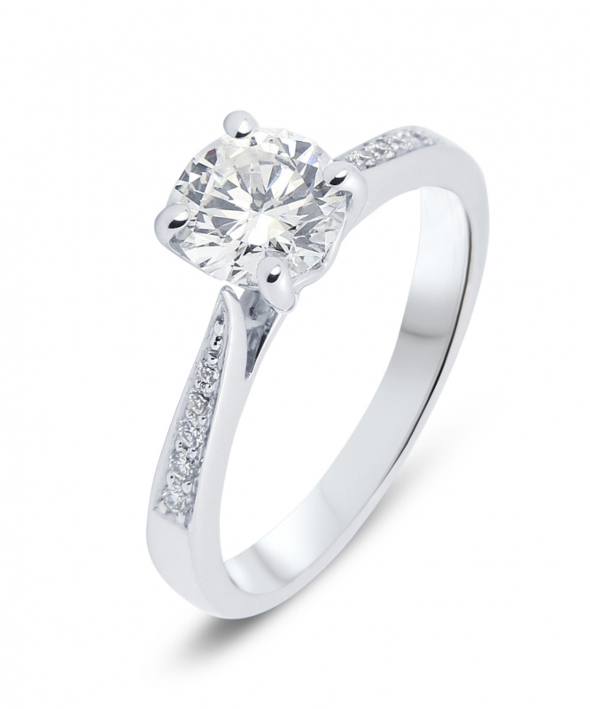 Solitaire Or Blanc Diamant 