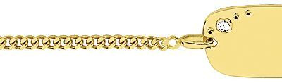 Gourmette b�b� Or Jaune + Diamant 1.7mm - 14cm