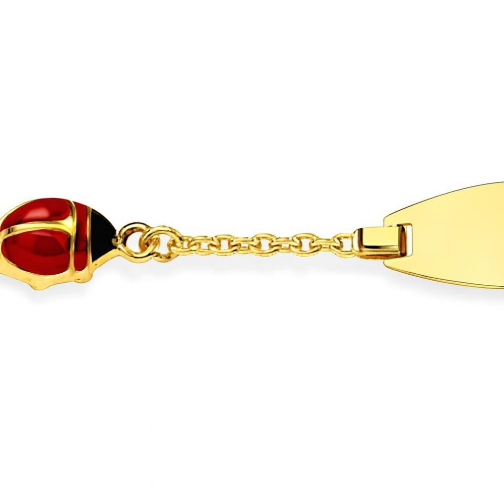 Gourmette b�b� Or Jaune Coccinelle 1.5mm - 14cm