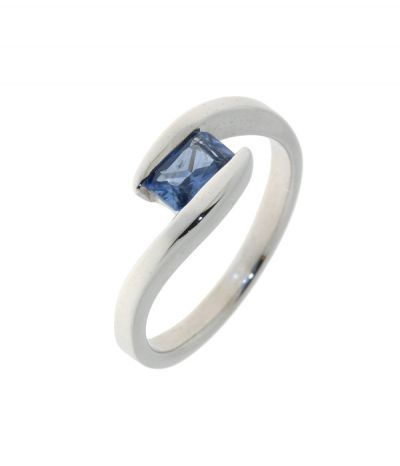 Bague Or Blanc Saphir
