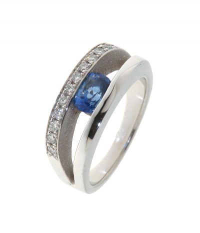 Bague Or Blanc Saphir