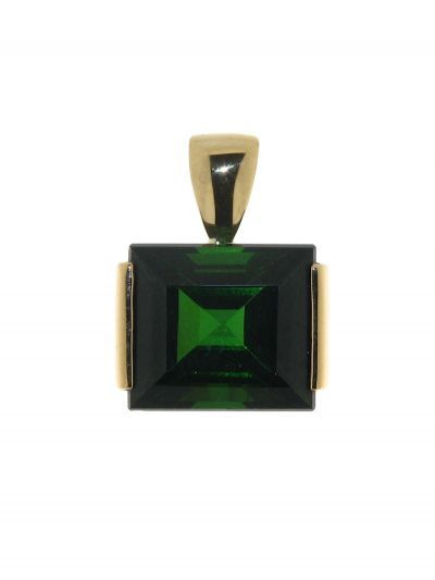 Pendentif Or  Tourmaline Verte