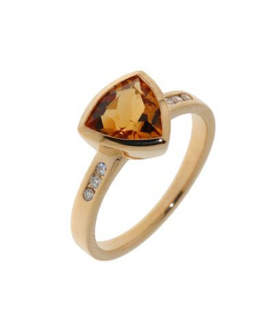 Bague Or Citrine et Diamants