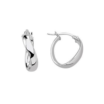 Boucles d'oreilles Cr�oles Or Blanc 22x16mm