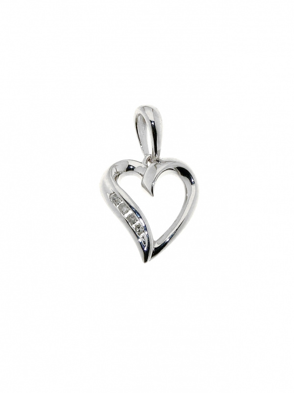 Pendentif Or Blanc Diamant