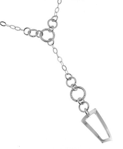 Collier Argent Pendant Motif Rectangulaire