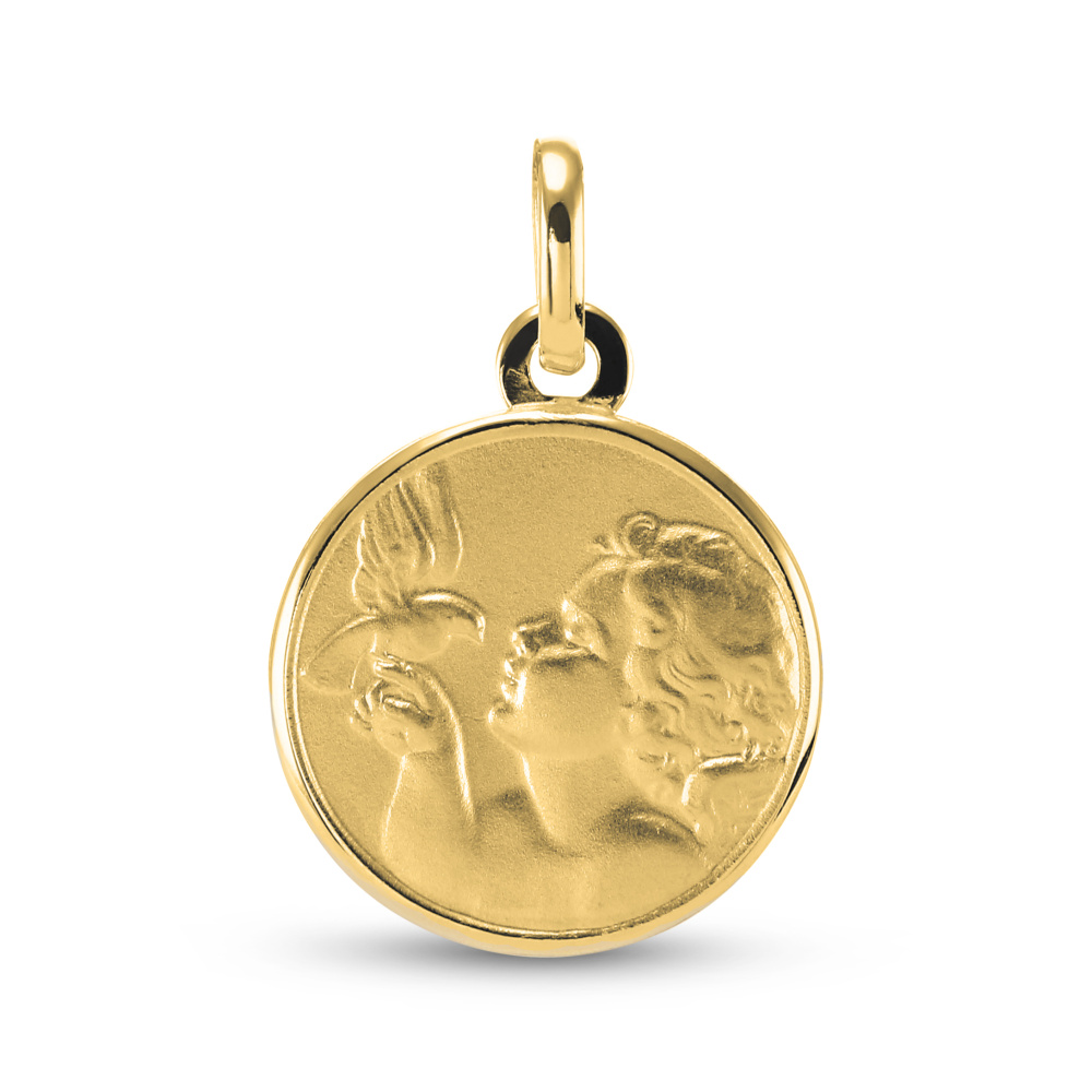 M�daille bapt�me ange en Or 750