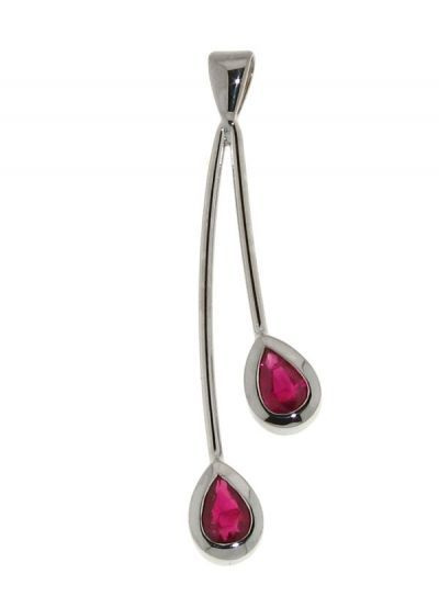 Pendentif Or Blanc Rubis