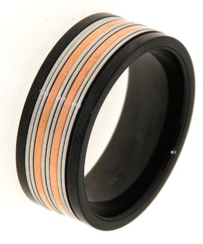 Bague Acier, Cuivre et Laque