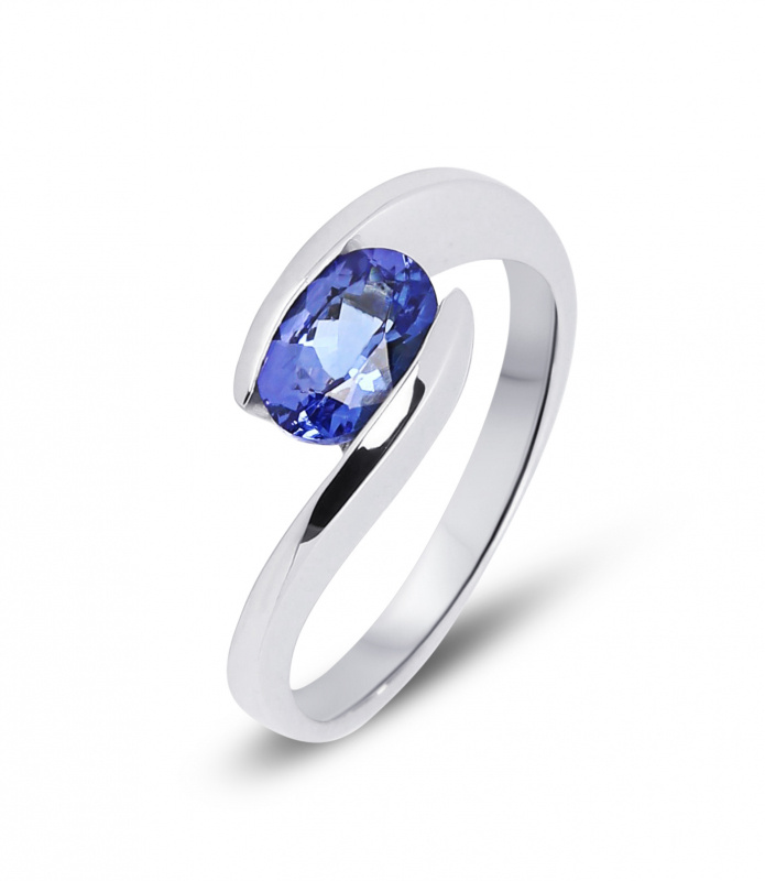 Bague Or Blanc Tanzanite 