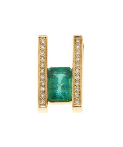 Pendentif Or Jaune Emeraude et diamant