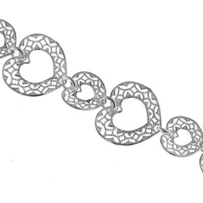 Bracelet Argent Coeurs