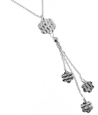 Collier Argent Fleurs