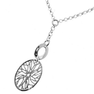 Collier Argent Motifs ovales