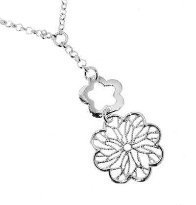 Collier Argent Fleurs