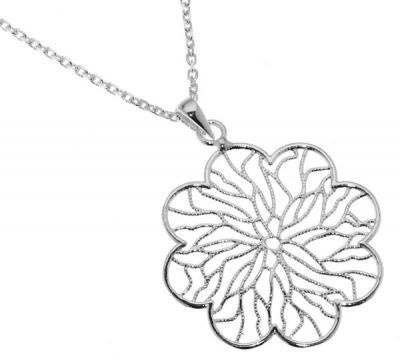Collier Argent Fleur filigran�e