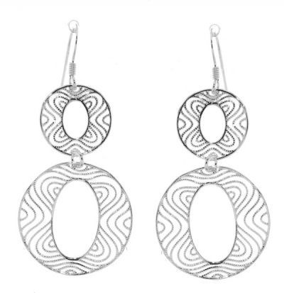 Boucles d'oreilles Argent Motifs Filigran�s