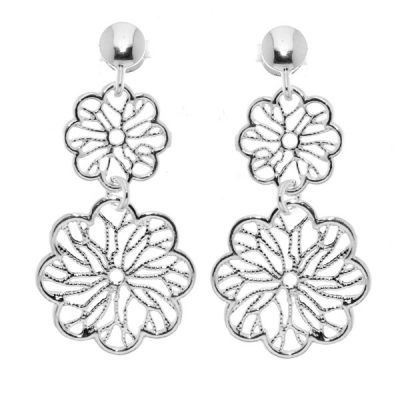 Boucles d'oreilles Argent Fleurs Filigran�es