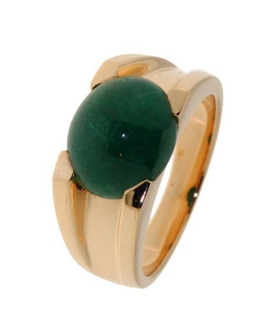 Bague Or Jaune Emeraude Cabochon