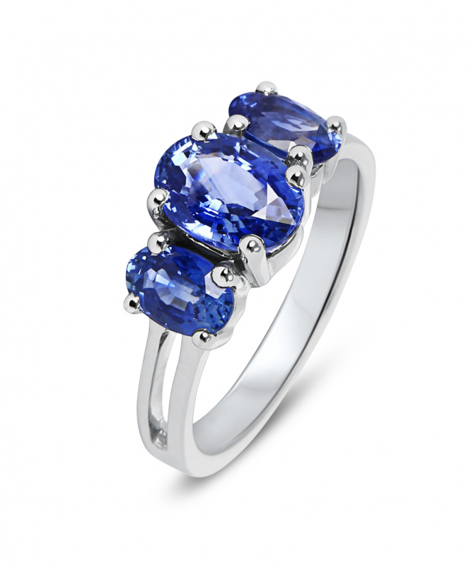 Bague Or Blanc Saphir 