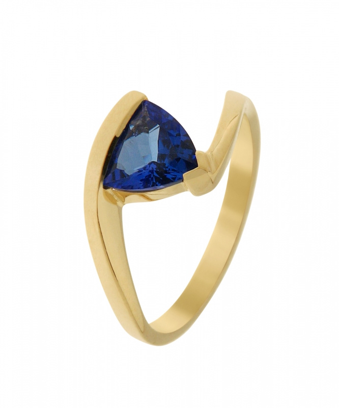 Bague Or Jaune Tanzanite 