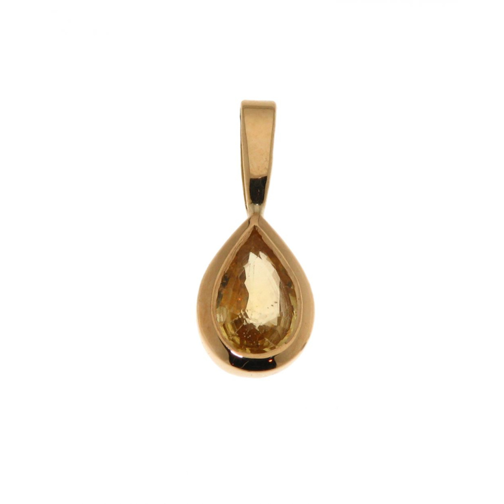 Pendentif Or Saphir Jaune 