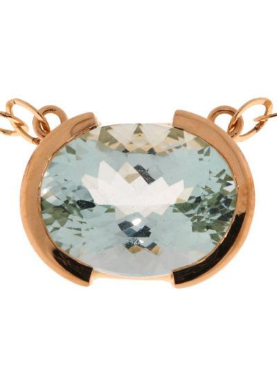 Collier Or Aigue Marine
