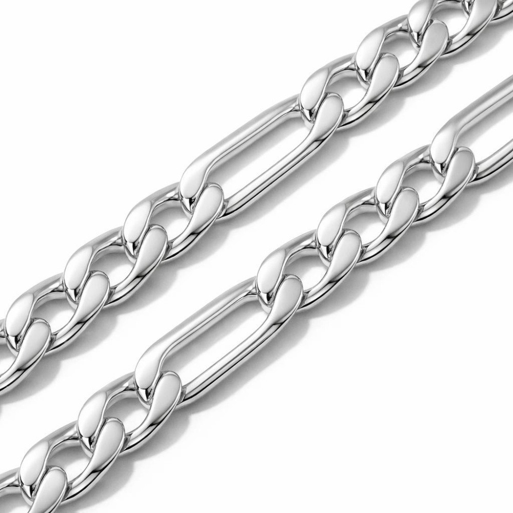 Chaine Argent Homme maille Figaro - 5.2mm - 50cm