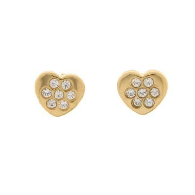 Boucles d'oreilles coeurs oxyde de zirconium en or