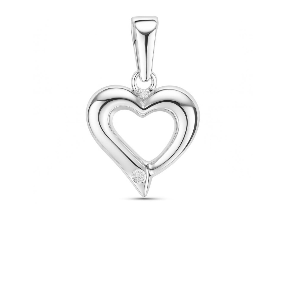 Pendentif Diamant coeur Or Blanc
