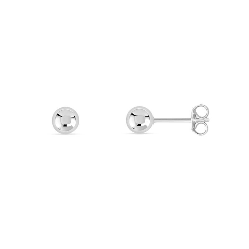 Boucles d'oreilles Or Blanc  boules 4mm