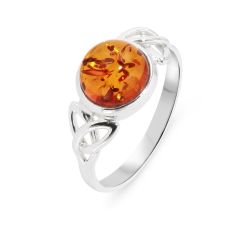 Bague Ambre Argent Motif celtique