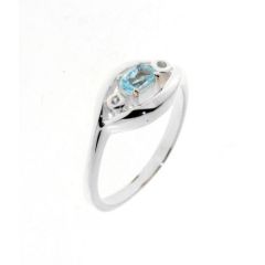 Bague Argent 3 Topazes Bleues