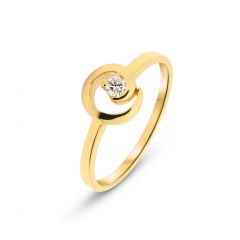 Bague Diamant Or Jaune motif spirale (0.07ct)