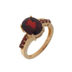 Bague Grenat Ovale 10x8mm Or Jaune
