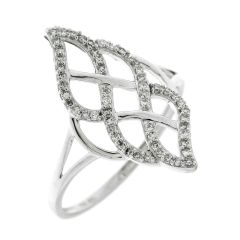 Bague Marquise Or Blanc 750 Diamant 0.16 carat