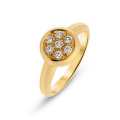Bague Or Jaune Pavage Diamant