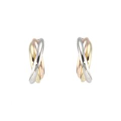 Boucles d'oreilles 3Ors Demi créoles 12x4mm
