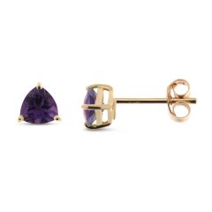 Boucles d'oreilles Améthyste Trillion 5mm Or Jaune 375